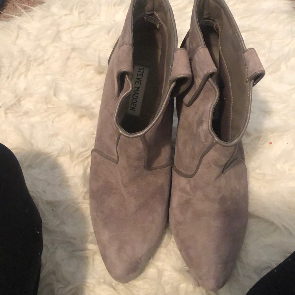 Steve Madden leather wedge booties